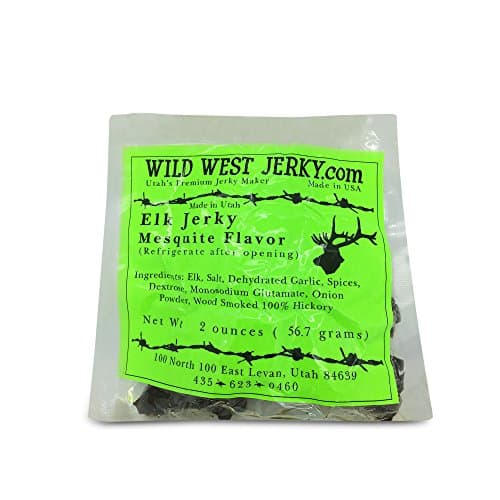 BEST Exotic Pack - 3 Types of Wild Game Jerky – Elk Buffalo Venison Jerky - 100% Natural Grass Fed Hand Stripped Thick Cut Delicious Flavor Jerky – 6 Total oz. (Wild Game Mesquite, 6 oz.)