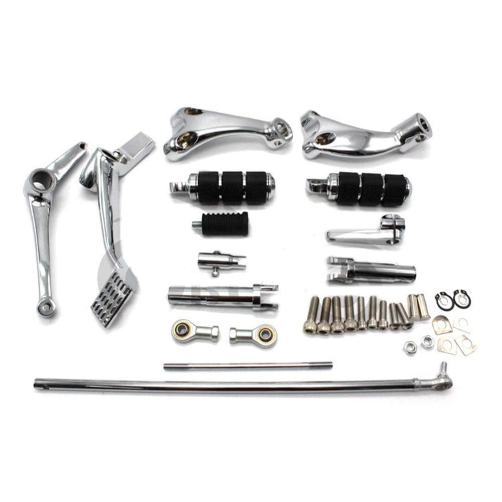 CHUDAN Motorcycle Foot Pegs Front Control Pedals Complete Kit Adjustable Footrest Foot Pegs Footrests with Fastening Screws for Harley Sportster 883 1200 XL 2004-2013