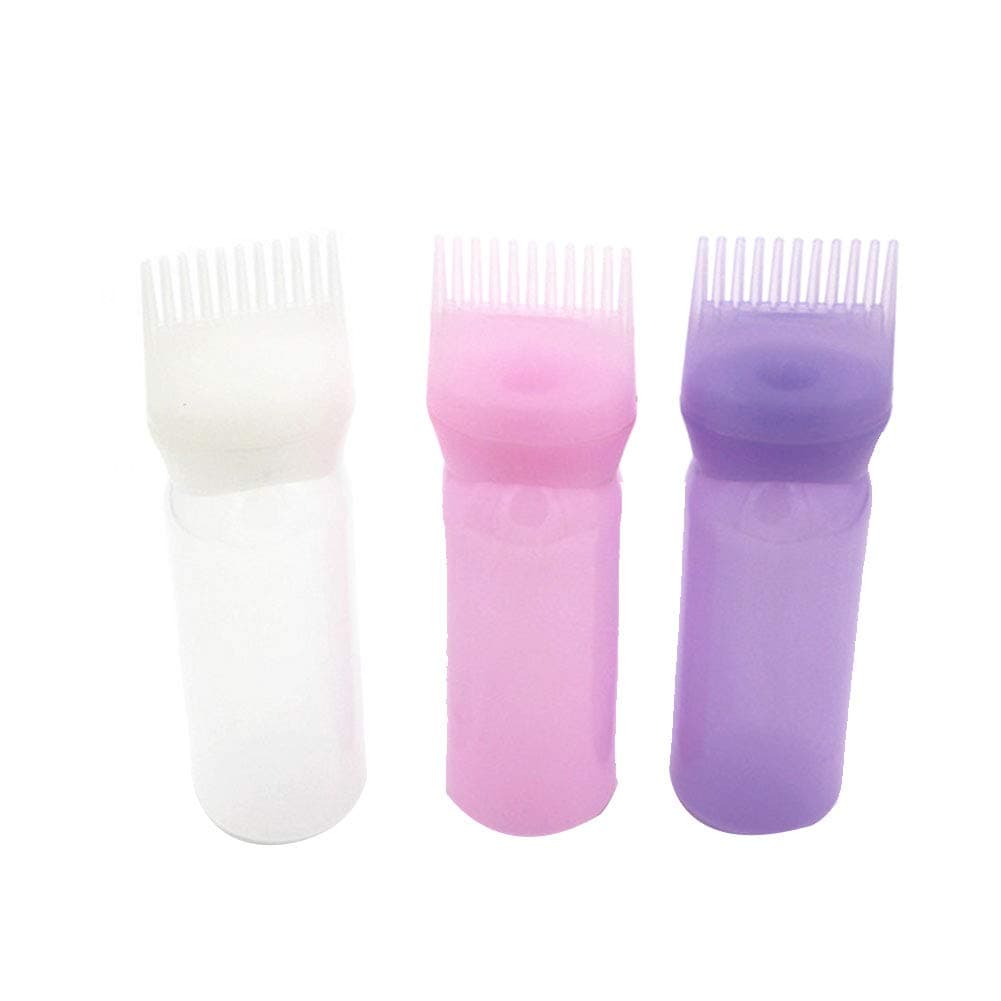 3pcs Comb Applicator Bottle Hair Care Root Comb Applicator With Graduated Scale Dye Bottle Scalp Essential Tool