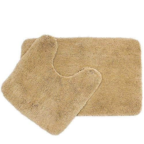 Spread Spain Ultra Soft Microfiber Anti Skid Bathmat with Contour Set of 2pc -50 x 80 cm and 50 x 50 cm