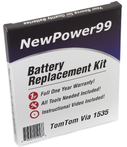 NP99spNewPower99 Battery Replacement Kit with Battery, Video Instructions and Tools for Tomtom Via 1535