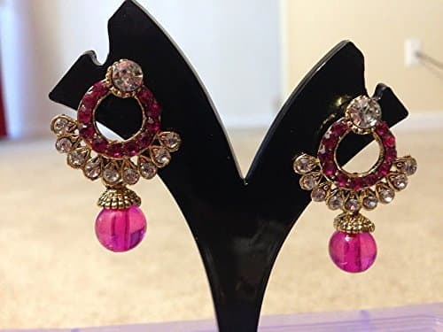 Indian Traditional Ethnic Pink Kundan Earring
