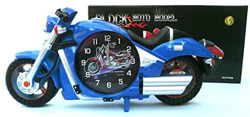 Clock Motorcycle Model 10.5'', Blue (Alarm Sound)