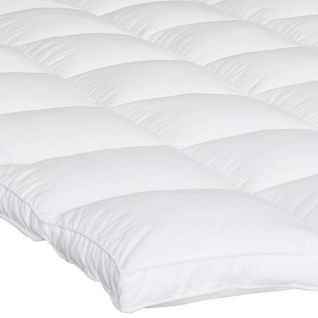 Single Mattress Topper, 2 Inch Thick Goose Down Bed Topper with 230T Microfibre, Anti Dust Mite Fabric - Anti allergen - Washable at Home Range