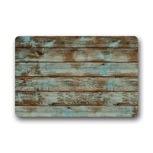 Custom Machine-washable Door Mat Rustic Old Barn Wood Floor Mats Living Room Mat Indoor/Outdoor Decor Rug Doormat 23.6"(L) x 15.7"(W)