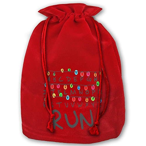 Stranger Things Christmas Lights Run Drawstring Christmas Gift Packaging Bag Made Of Pleuche And Sponge Velvet By Gift Boutique