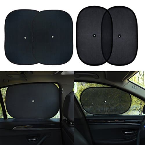 MEELEEDUN 4Pcs Car Window Shade - Blocks 98% Harmful UV Rays and Sun Glare Heat, Protection for Your Kids, Pets - 2 Size (20"x12",19"x14") Baby Side and Rear Windows Car Sun Shades