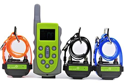 KOOLKANI® 650 Yards Remote Dog Training Collar Obedience Trainer:Rechargeable Waterproof Collar w/10 Levels of Adjustable Static Stimulation,Beep Tone and Vibration (Three-dog Trainer)