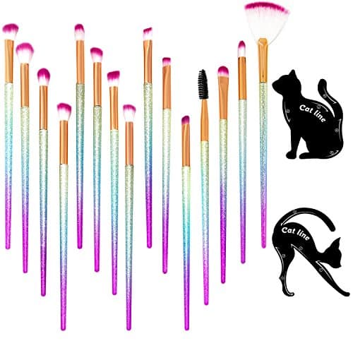 Makeup Brushes , ACCLOVE Professional Makeup Brush Set Include Blush Concealer Foundation Eyeshadow Eyeliner Lip Brush with Travel Case (15 Piece)