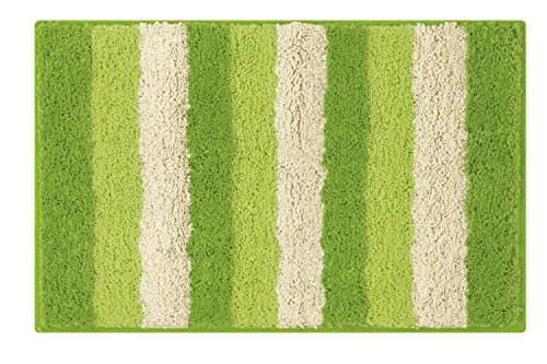Bathtopia Radella Microfiber Stripe 18 x 30 in. Bath Rug, Lime