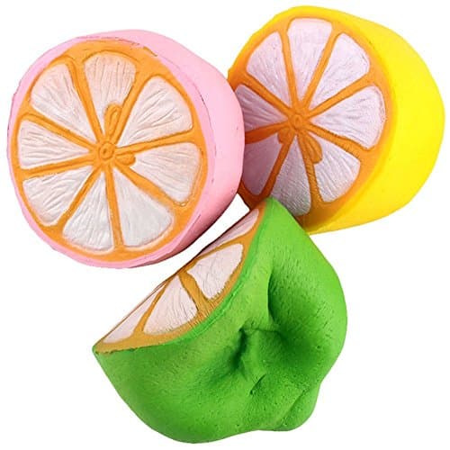 Eworld - Squeezed Lemon Toy - 4" 1 Pcs Jumbo Slow Rising Kawaii Lifelike Colossal Soft Cute Hand Pillow Sweet Fruit Scented Hand Wrist Stress Toy