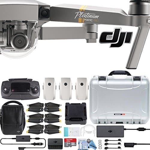 DJI Mavic Pro Platinum Fly More Combo with Custom Nanuk Waterproof Hard Case (Silver)