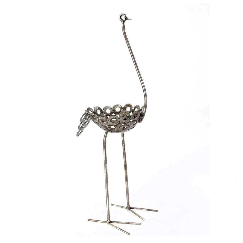 Small Recycled Metal Ostrich Plant Holders