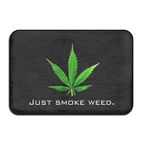 1 Piece Smart Dry Memory Foam Bath Kitchen Mat For Bathroom - Just Smoke Weed Black Shower Spa Rug 18X30 Door Mats Home Decor With Non Slip Backing - 3 Sizes
