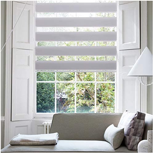 SEEYE Horizontal Roller Blind, Day and Night Blinds Curtains Translucent or Blackout Vision Blinds Curtains for Windows with Install Accessories, 60X150CM,Grey