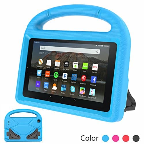 Euow Fire 7 2017/2015 Kids Case,Handle Stand EVA Protective Cover-Shock Proof Convertible 7 inch Display Light Weight Child Case for kindle Fire 7 Tablet New (Blue)