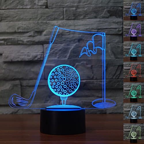 NChance Christmas Gift Magic Golf Lamp 3D Illusion 7 Colours Touch Switch USB Insert LED Light Birthday Present and Party Decoration