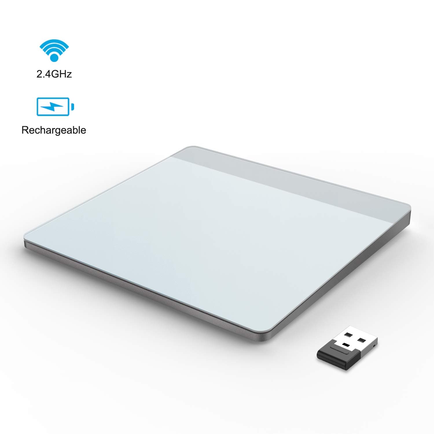 Wireless Trackpad Touchpad, VOGEK Rechargeable Trackpad with Multi-Touch Navigation Support Windows 7 Windows 10 on Laptop/Notebook/Desktop Computer (2.4GHz)