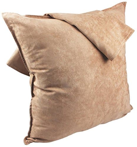 Zealax 2-Pack Cushion Covers Solid Color Comfortable Faux Suede Decorative Throw Pillow Covers Pillowcases for Sofa Couch Living Room Decor, 18 x 18 inches, Light Camel