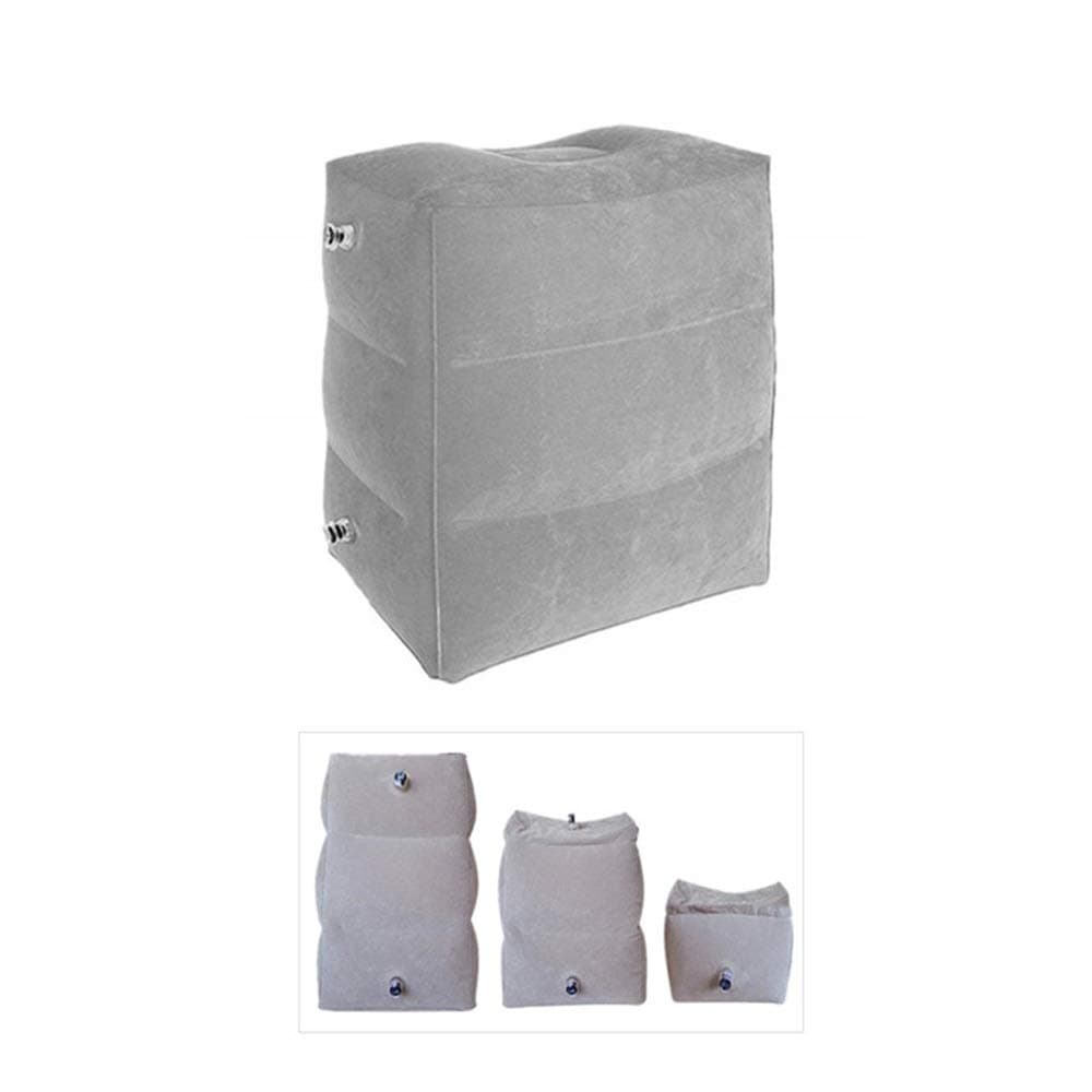 Paddia Inflatable Height Adjustable Ottoman Footrest Stool Kids Flight Pillow Travel Foot Rest Pad Leg Trip Layers Pouch And Inflator Adults Sleeping Camping Long Flights On Airplanes Cars Buses Train