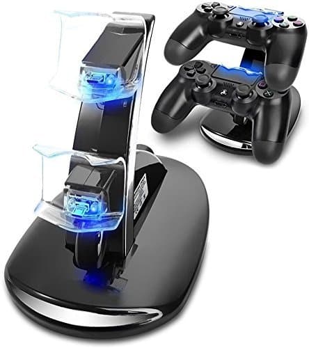 PS4 Controller Charger Dual USB Charger Charging Docking Station Stand for Sony PlayStation 4 PS4 /PS4 Slim /PS4 Pro Controller (black)
