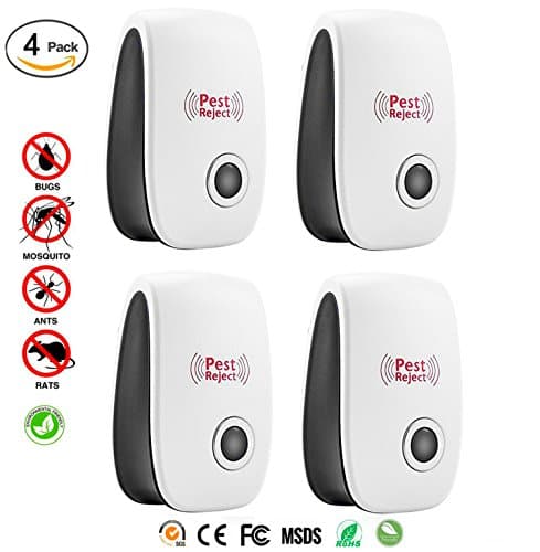 LEDOO (2017 UPGRADED TECHNOLOGY) 4 Packs Pest Control Electric Ultrasonic Repellent ,No Noise ,Best Electronic Pest Repeller Plug in for Mice, Mosquito, Roaches, Spider,Insects and Rodents, 100% Safe