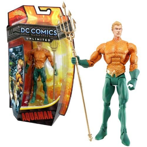 Mattel Year 2013 DC Comics Unlimited Series 6-1/2 Inch Tall Action Figure Set - AQUAMAN (Arthur Curry, Orin) with Trident
