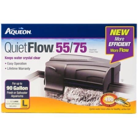 Miniature Aqueon 06079 QuietFlow 55/75 Power Filter 400-GPH