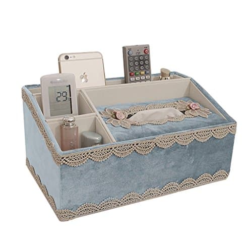 Yxsd Creative Living Room Household Multifunctional Tissue Box Remote Control Storage Box Napkin Box-29 cm 18cm14 cm (Color : Blue)