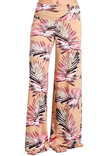 HEYHUN Womens Casual Tie Dye Solid Wide Leg Bottom Boho Hippie Lounge Palazzo Pants S-3XL