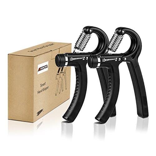 Hand Grip Strengthener 2 Pack, Adjustable Resistance 30-145 Lbs - Non-slip Grip Strength Trainer - Best Hand Exerciser Gripper for Finger, Forearm, Wrist and Arm Training by Zebra Sports