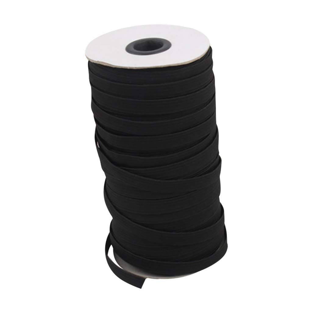 JCarry 1/8 Inch Braided Elastic Band Spool for Sewing, 109 Yards Heavy Stretch Elastic Cord for Jewellery Making, Elastic Rope for Knit Crafts DIY, Mask, Bedspread, Cuff (Black)
