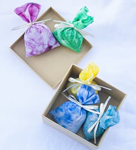 Cro Lavender Silk Sachets Perfect Gift 5 pack True Mediterranean 100% Natural Dry Flower Buds In Hand Painted And Filled Sachets Bulk Bags For Home Gifts Aromatherapy Stress Relief Used For Decoration