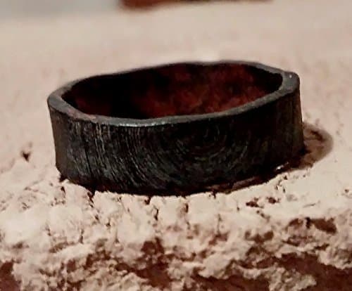 Wood texture Mens Hammered Wedding Band Black Oxidized Ring Band Masculine Wedding Band Rustic Mens Band Unisex ring