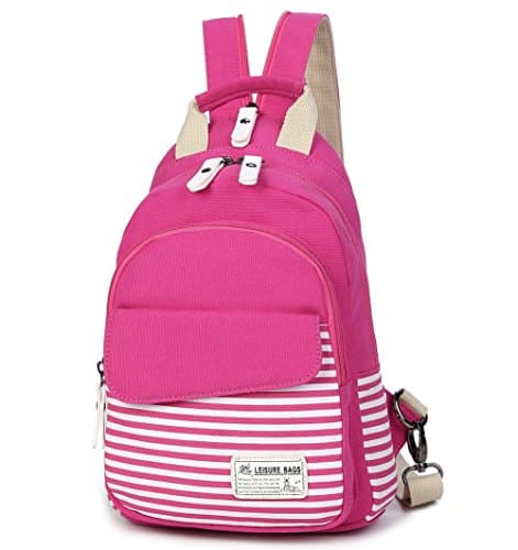 BXYIZU Backpack Sling Shoulder Bag, Rose Red, Small