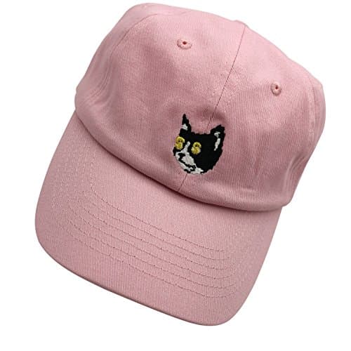 XYH Golf Cat Dad hats Baseball Cap Embroidered Adjustable Snapback Cotton Unisex Pink