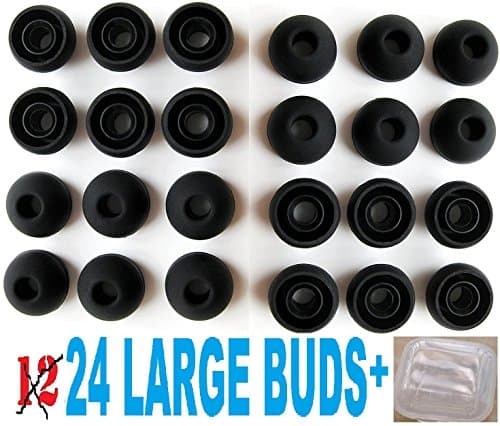 24 Earphone Tips Universal Comfy Sport Pro Premium for Beats by Dre BeatsX, Powerbeats 2 & 3, Tour 2 & 2.0, Noise Reducing Replacement Earbud