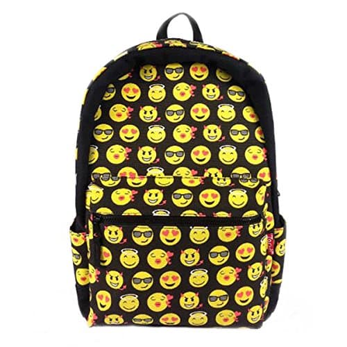 Hanshu Graffiti Emoji Backpack Smiley Shoulder Day Pack for Kids, Style 2