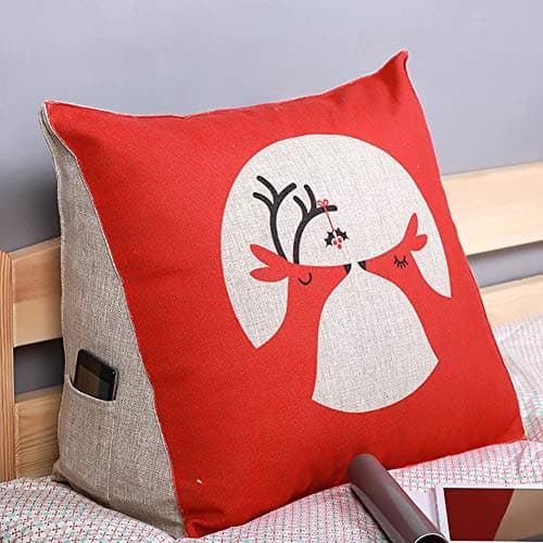 TOPY Triangular Wedge Cushion, Linen Pp-cotton Filled Backrest Positioning Support Reading Pillow Office Lumbar Pad With Removable Cover-f 60x50x30cm(24x20x12inch)