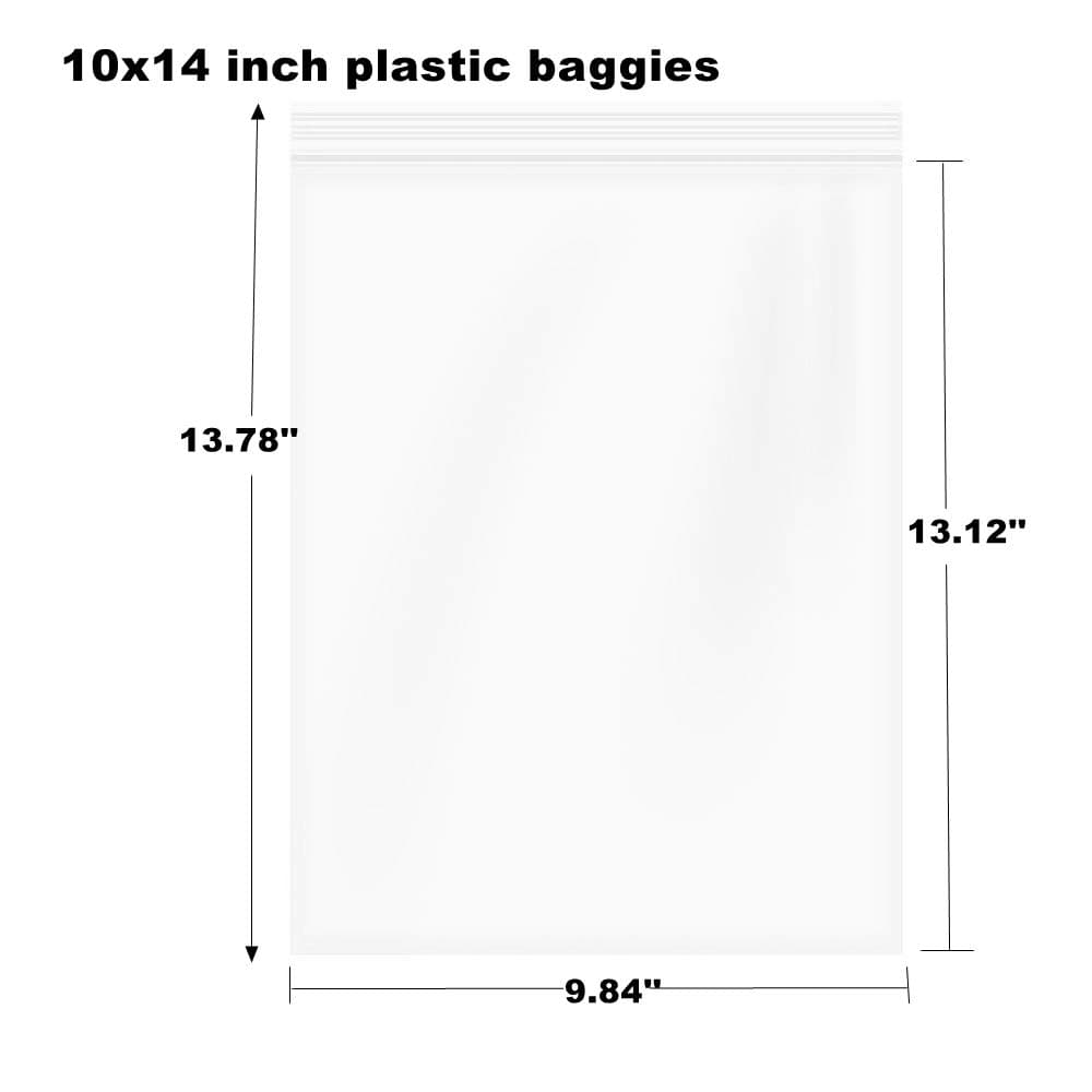 HTgroce (Pack of 100) 10"x14" Clear Poly Resealable Plastic Bag 3 Mil Zipper Reclosable Storage Bags,DispenserBag,Resealable Plastic Bag