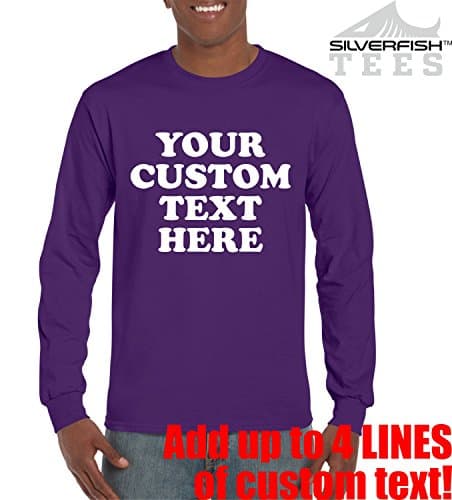 Customized YOUR TEXT HERE Personalized LONG SLEEVE T-shirts Unisex Youth/Adult Novelty