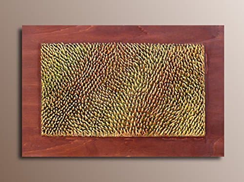 3D Wall Panel - Handmade Wall Sculpture - Abstract Acrylic Painting - Green - Orange - Brown