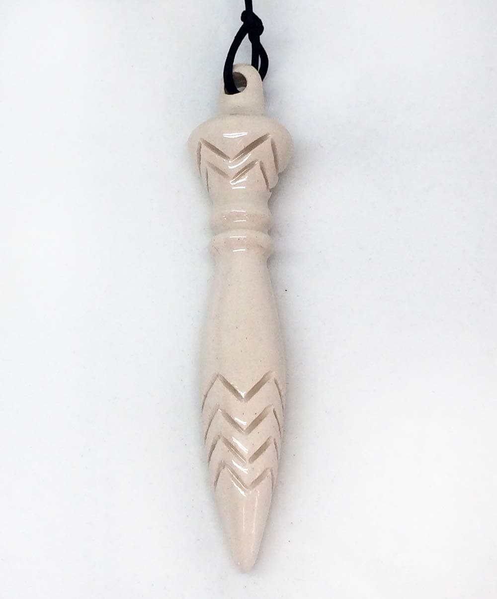 Handmade Thot Pendulum | Egyptian Divinatory Pendulum for Dowsing Reiki Divination Work Esotericism and Spirituality | Ceramic Handmade in France - White