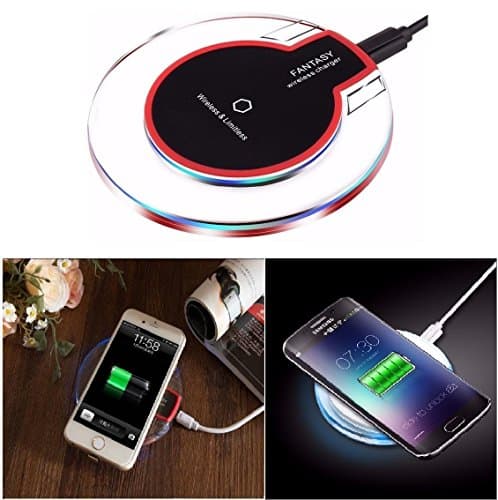 Aironx™ Wireless Charging Pad for iPhone 8/8/X Samsung Galaxy Note 8/S9/S9+/S8 Plus/S8/S7/S7 Edge/LG/V30+ (Free USB Light) (Pack of 1)
