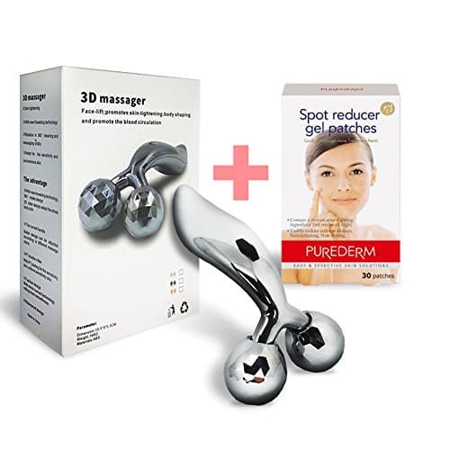 Reface Platinum Electronic Roller 3D Massager Face Body Silver + Spot reducer gel patches (30patches)