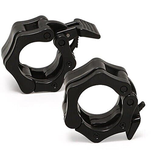 Pro ABS Olympic Bar Locking Colars, WSOLO™ Pair of Quick Release Locking Olympic Barbell Clamp Collar Great for Pro Crossfit Training (Black, 1 inch)