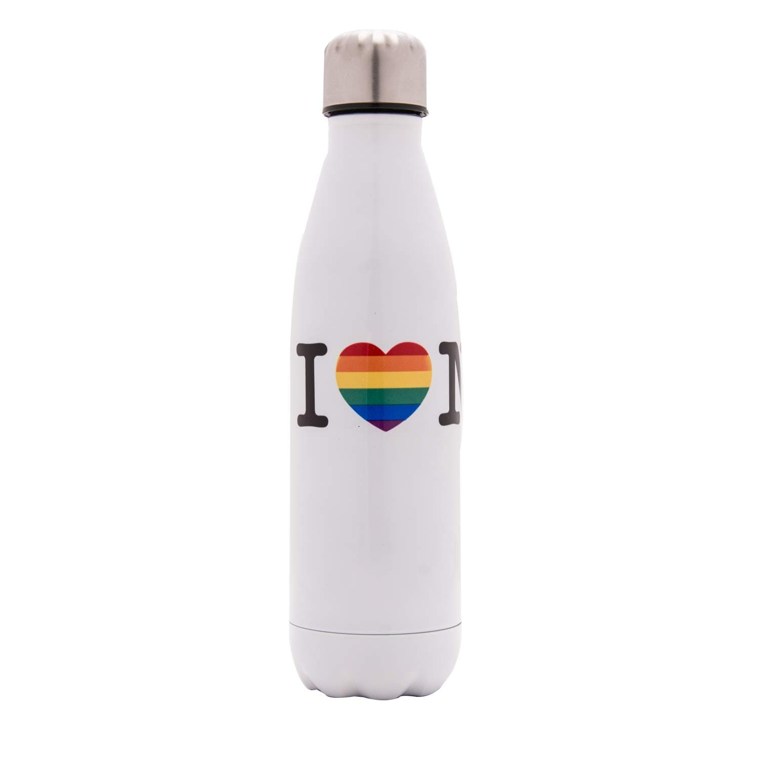 Zen 5 Water Bottle 17 oz. Keeps Drink HOT or Cold for 24 Hours - Available in New York Designs, and Metallic and Matte Finishes (I Heart NY, 1 Pack)