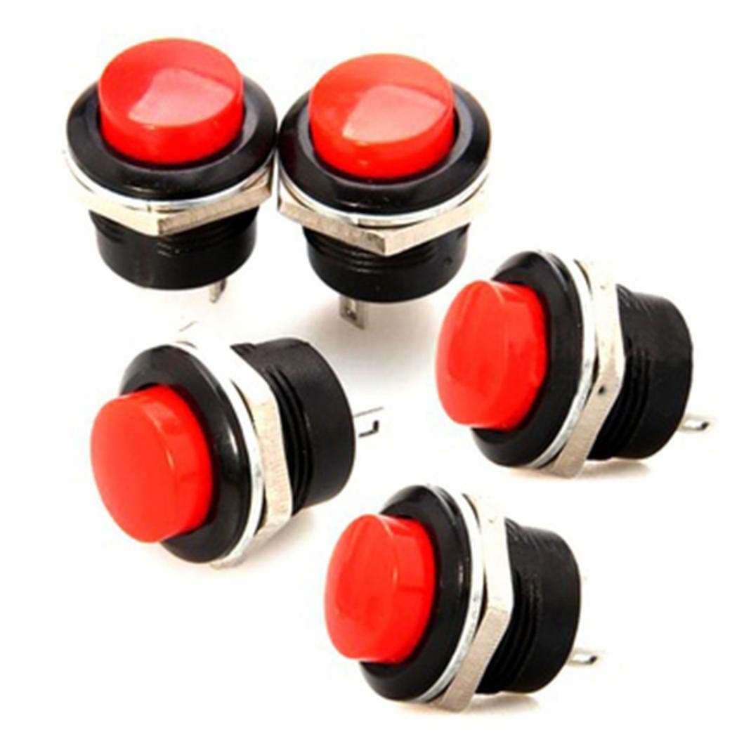 Mingsa Store Push Button Switch Car Interior Parts Switch Button 5 Pcs Momentary On/Off Push Buttons Horn Switch for Car Mini Auto Resetting Key