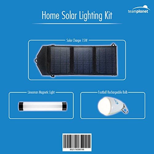 Ultimate Solar Light Kit 3 items: 15W solar charger, 1 rechargeable magnetic tube light, 1 rechargeable waterproof warm bulb with remote.