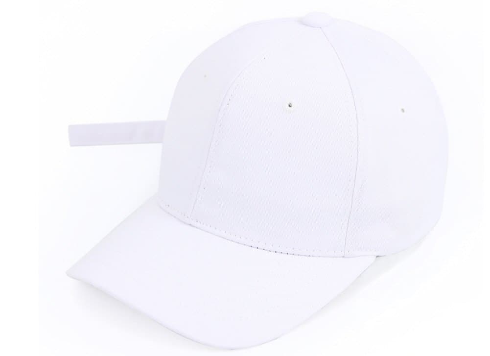 Muan Company Black White Long Strap Cotton Baseball Cap G-Dragon Hat